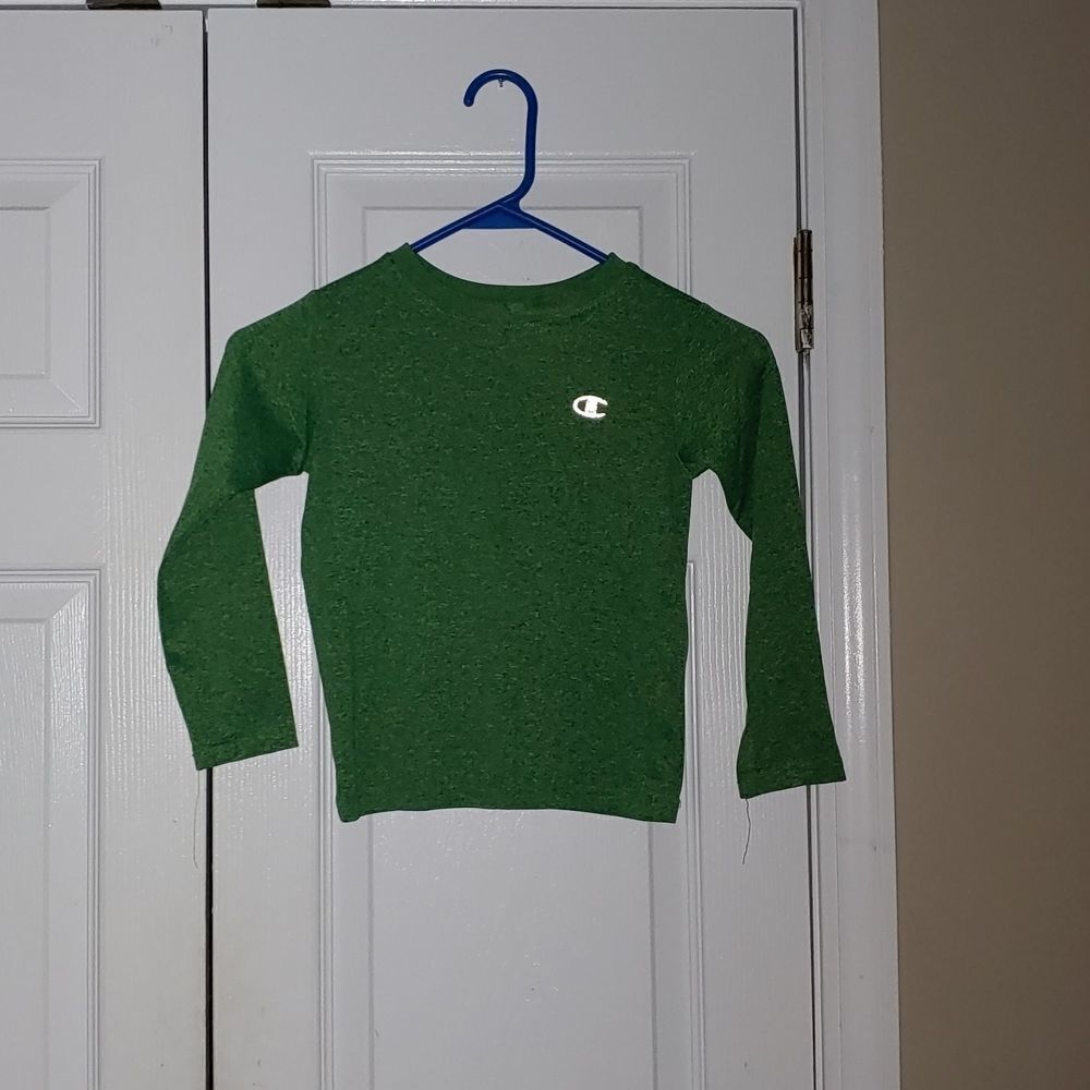 Champion Athletic Green Long Sleeve Dri-fit Tee Kids Shirt  Sz 5T